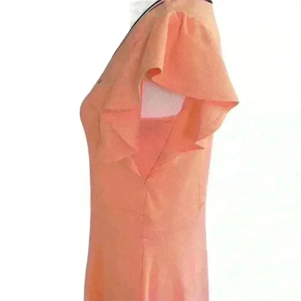 Tommy Hilfiger Girl’s Pique Dress. Ruffle Sleeves. Peach colored. Size 16